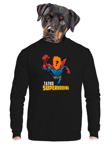 Tatko superhrdina unisex mikina bez kapucne Black
