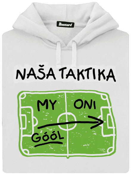 Naša futbalová taktika dámska mikina klokanka White