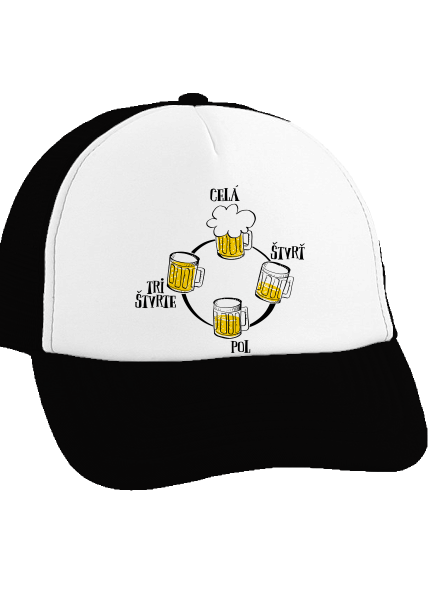Pivné hodiny šiltovka truckerka Black cap
