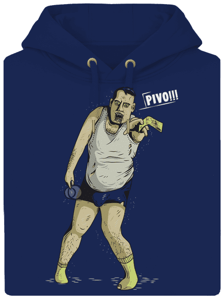 Beer zombie unisex mikina premium Navy