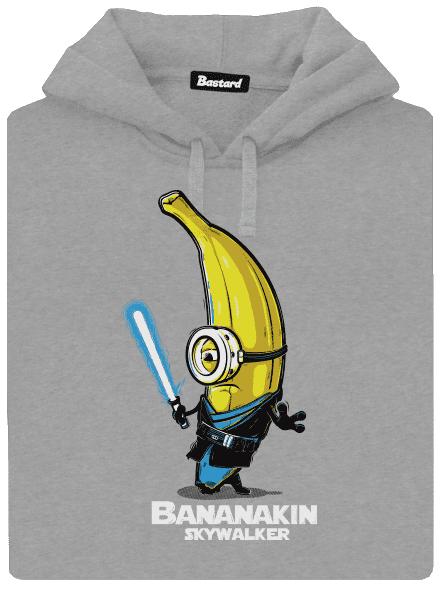 Bananakin Skywalker pánska mikina klokanka Light Melange