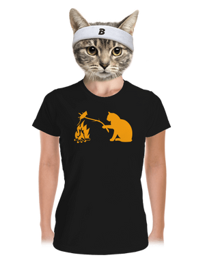 Mačka a myš dámske športové tričko Black