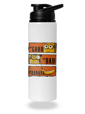 Hodný zlý a banán flaša na vodu White