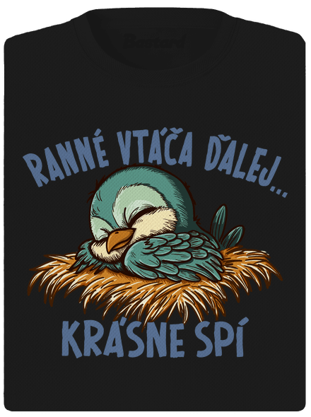 Ranné vtáča spí dámske športové tričko Black