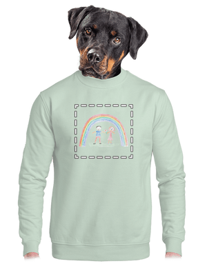 Detské kresby - Nahraj vlastnú unisex mikina bez kapucne Blush Mint