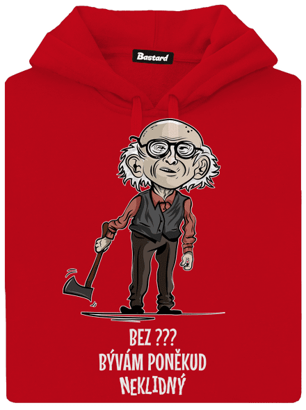 Neklidný - vlastný text pánska mikina klokanka Red