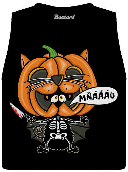 Halloweenská kočička dámske tielko voľné Black