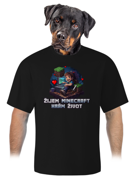 Žijem Minecraft unisex tričko oversized Black