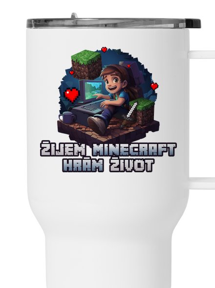 Žijem Minecraft termohrnček White