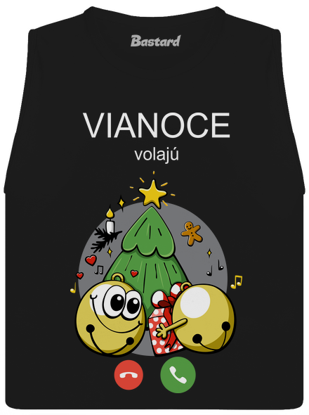 Vianoce volajú dámske tielko voľné Black