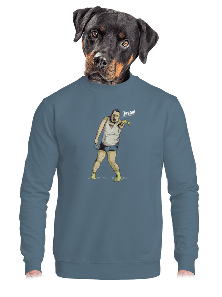 Beer zombie unisex mikina bez kapucne Nordic Blue