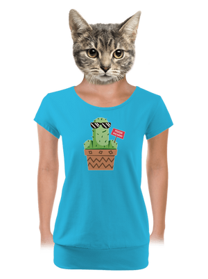 Pozor pichám dámske tričko s lemom Blue Atol