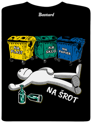 Tříděný odpad pánske dlhý rukáv Black