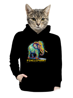 Pixelephant dámska mikina klokanka Black