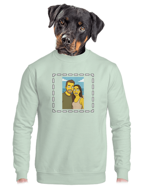 Simpsonovi z vlastnej fotky unisex mikina bez kapucne Blush Mint