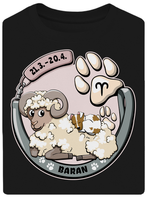 Psí horoskop: Baran unisex tričko oversized Black