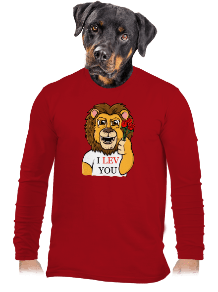 I lev you pánske dlhý rukáv Red