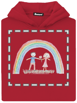 Detské kresby - Nahraj vlastnú detská mikina klokanka Fire Red