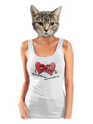 Srdiečka dámske tielko klasické White