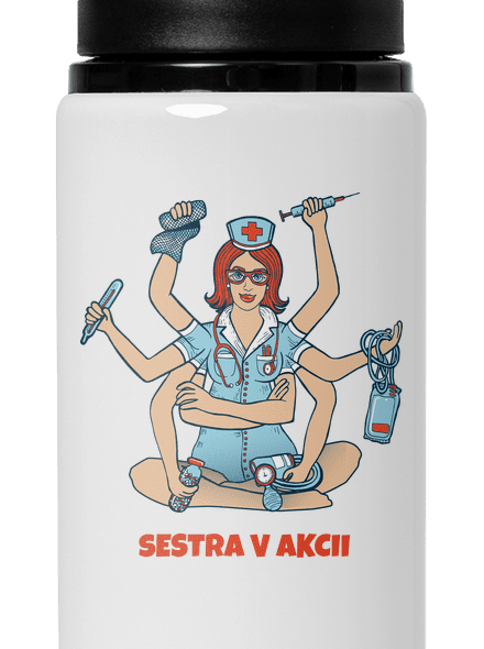 Sestra v akcii flaša na vodu White