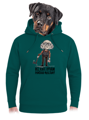 Neklidný bez kafe unisex mikina premium Emerald Green