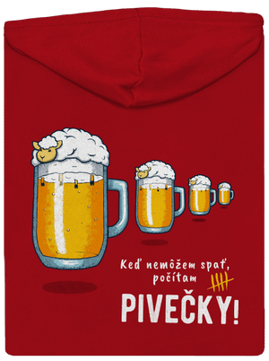 Pivečka pánska mikina na zips Red