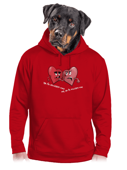Srdiečka pánska mikina klokanka Red
