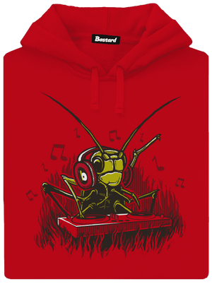 DJ Cvrček pánska mikina klokanka Red