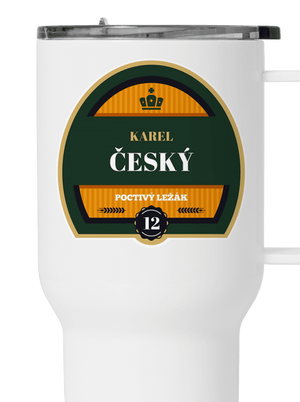 Pivná etiketa termohrnček White
