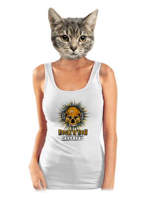 Rock'n'Roll forever dámske tielko klasické White