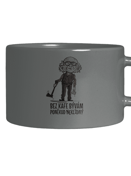 Neklidný bez kafe hrnček makronka Grey Macaron