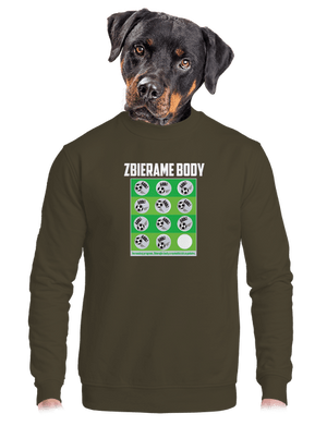 Zbierame body - futbal unisex mikina bez kapucne Urban Khaki