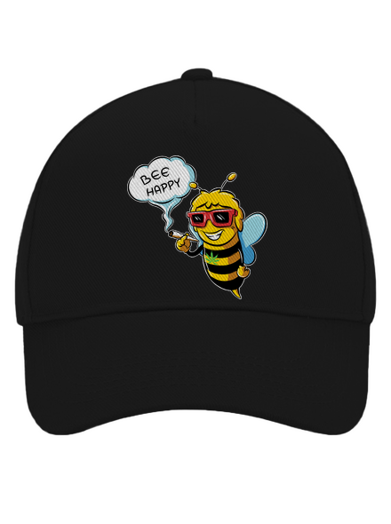 Bee happy šiltovka baseballka Black