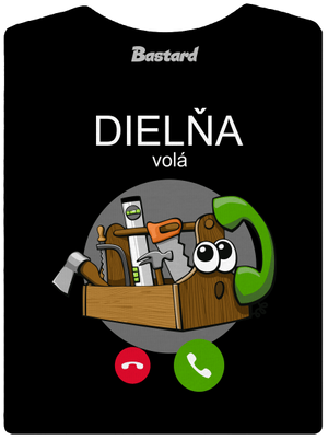 Dielňa volá dámske tričko s lemom Black