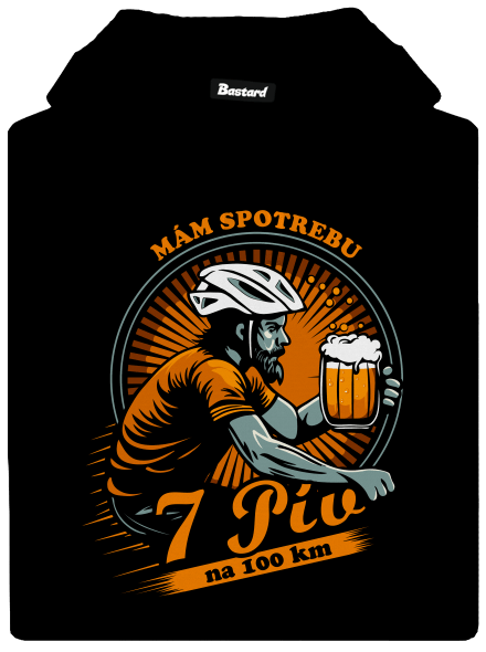 Spotreba 7 na 100 pánska mikina klokanka Black