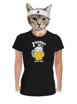 I wanna beer dámske športové tričko Black