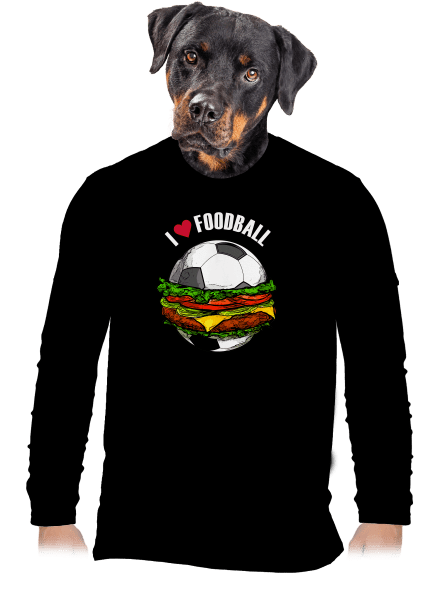 Foodball pánske dlhý rukáv Black