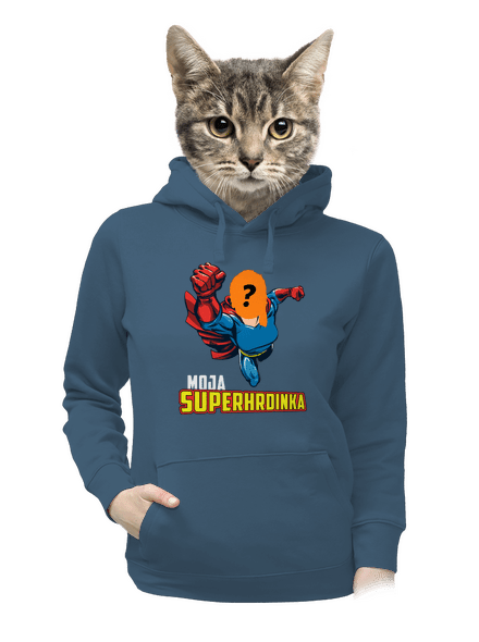 Moja superhrdinka dámska mikina klokanka Denim