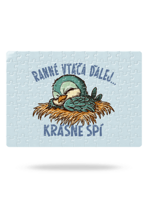 Ranné vtáča spí puzzle White