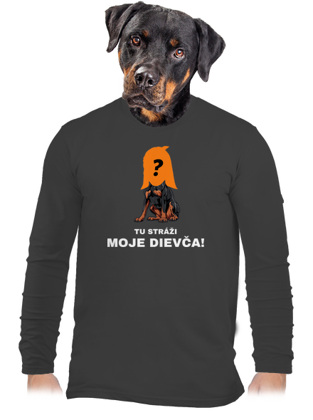 Tu strážim ja pánske dlhý rukáv Dark Grey