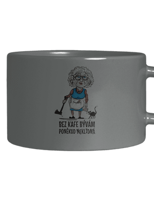 Neklidná bez kafe hrnček makronka Grey Macaron