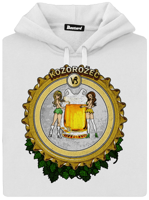 Pivný horoskop: Kozorožec dámska mikina klokanka White