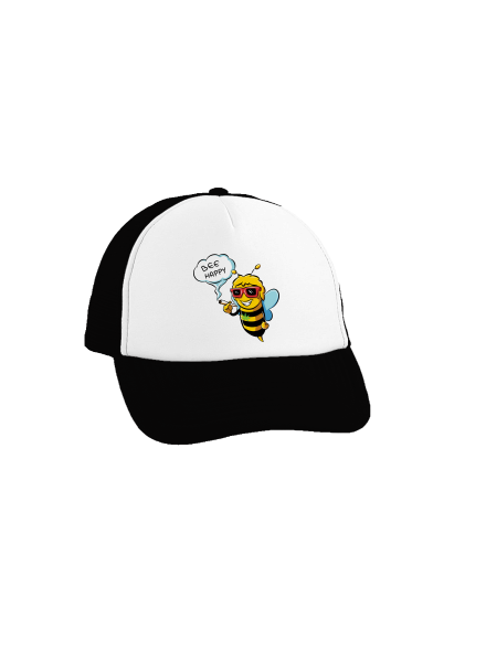 Bee happy šiltovka truckerka Black cap
