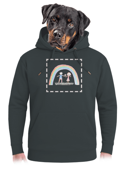 Detské kresby - Nahraj vlastnú unisex mikina premium Charcoal