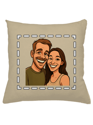 Karikatúra z vlastnej fotky vankúš Beige