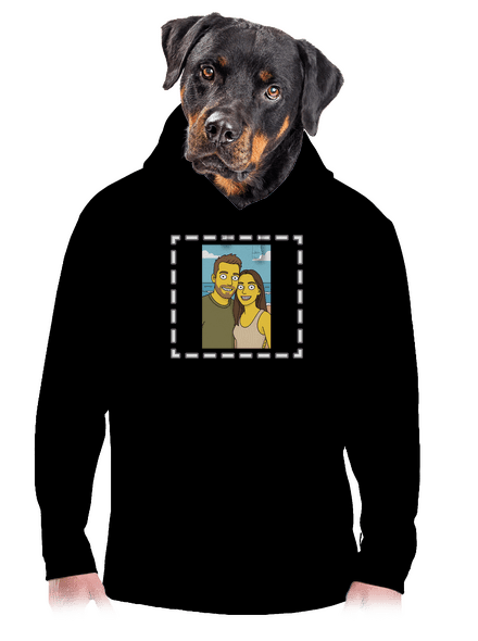 Simpsonovi z vlastnej fotky pánska mikina klokanka Black
