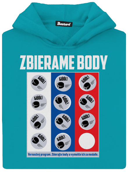Zbierame body - hokej detská mikina klokanka Hawaiian Blue