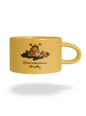 Rozmaznávam sliepky hrnček makronka Yellow Macaron