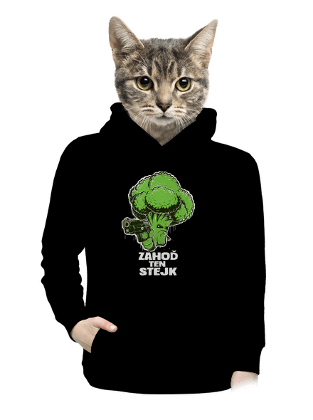 Zahoď ten stejk dámska mikina klokanka Black