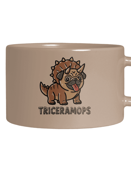 Triceramops hrnček makronka Brown Macaron